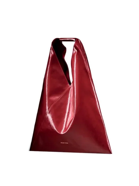 Wolf and Badger Savanna Vegan Leather Hobo Bag - Bordeaux Patent Color - Picture 4 of 5